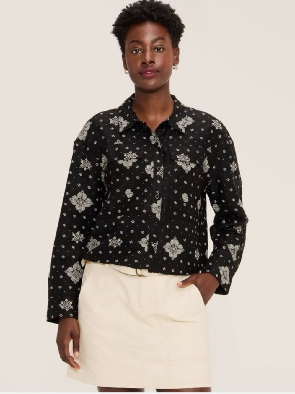 Woolrich X Target Bandana Print Button-Down Long Sleeve Collared Utility Shirt